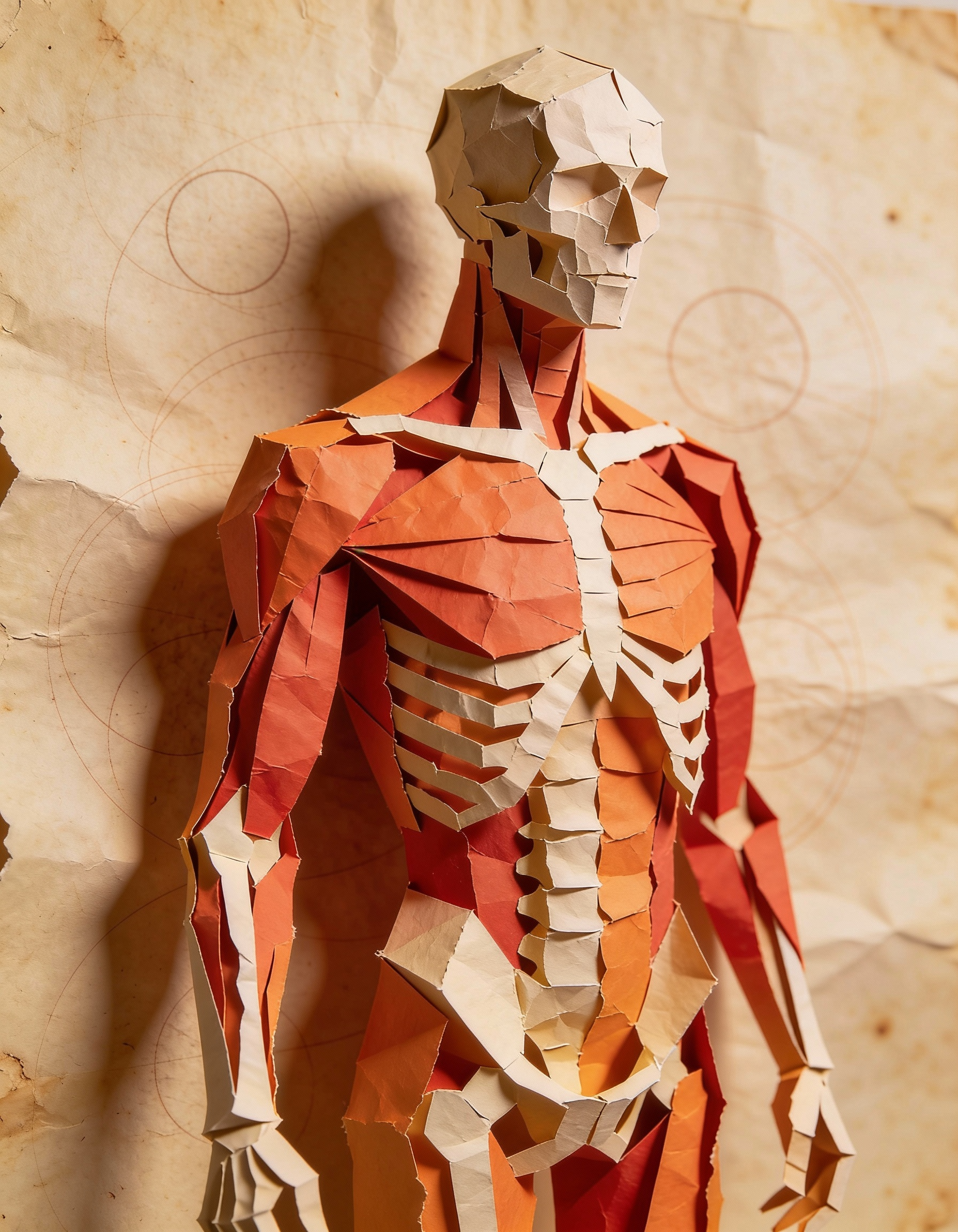 Figura anatómica en collage como apoyo visual de Psicología del Cuerpo