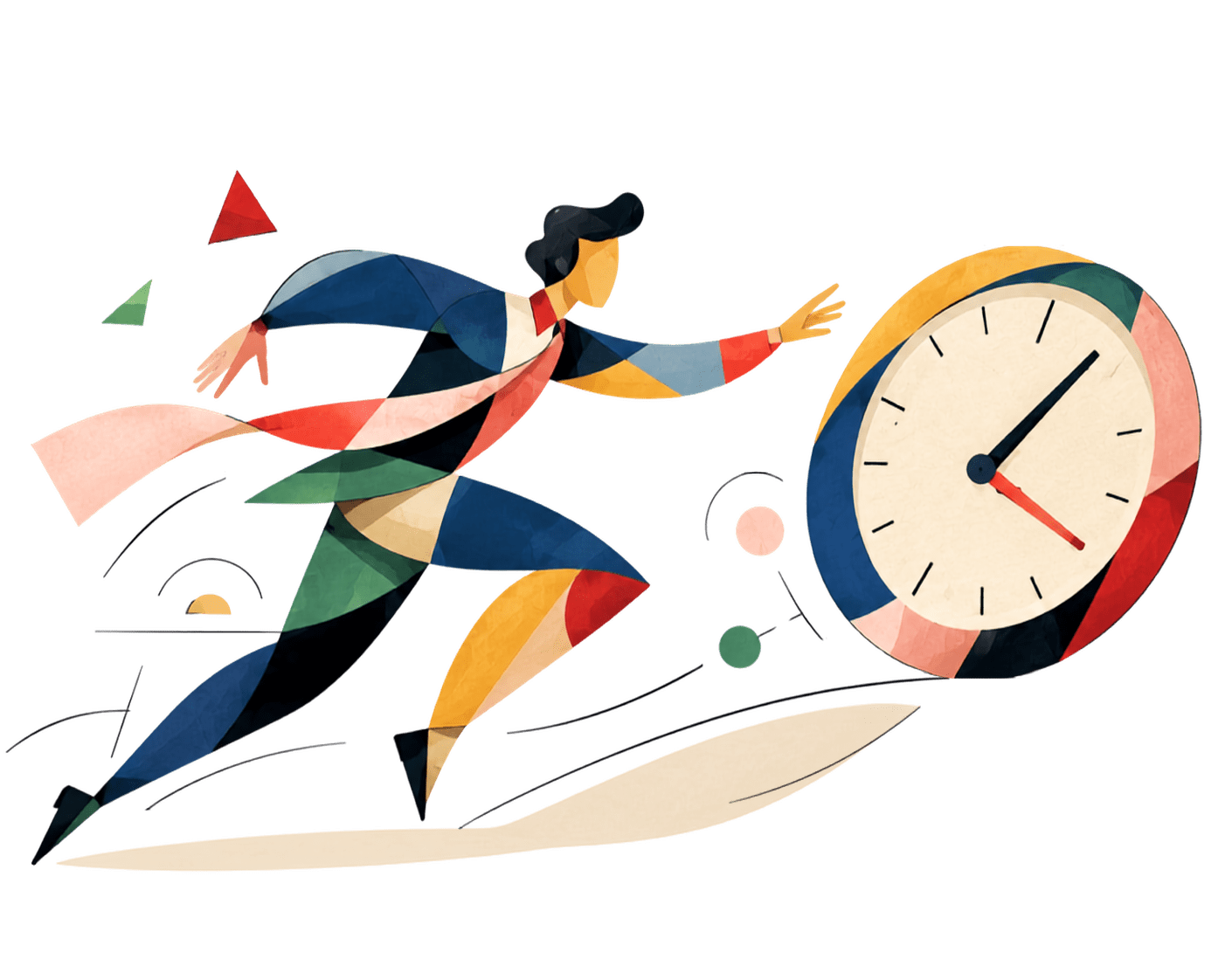 Persona corriendo hacia el tiempo
